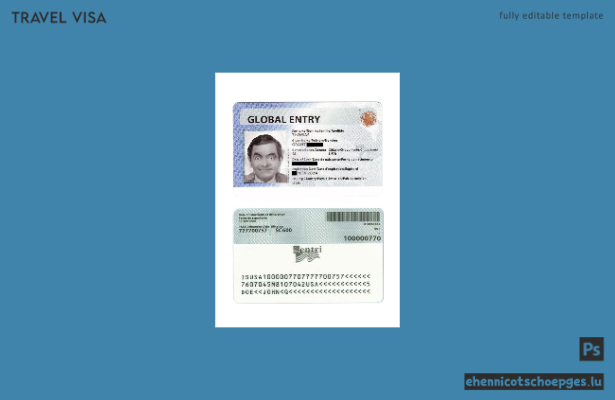 USA Global Entry-Karte – Beispielvorschau